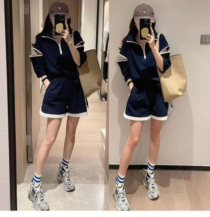 主役級 ファッション 今季マストバイ 個性派 半袖Ｔシャツⅹパンツセット<F-6533>