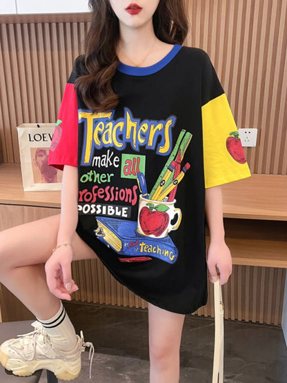 【半額！期間限定！！】カジュアル ルーズ キュート Tシャツ<F-6611>