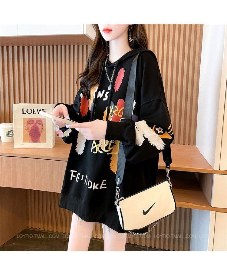 韓国系ビックロゴパーカートップス三色あり＜F-4329＞