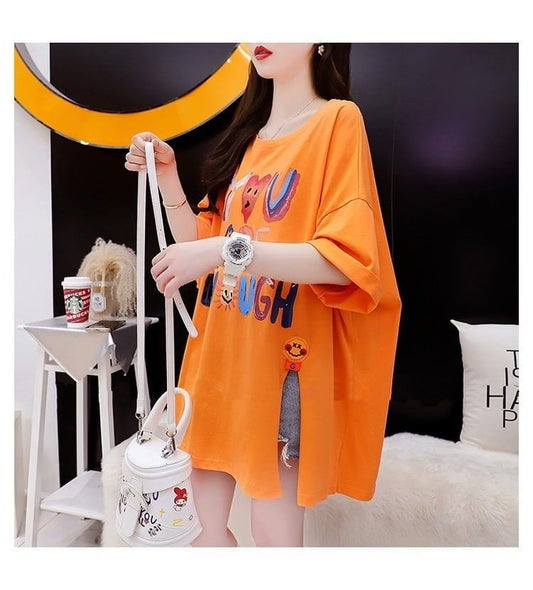ストリートトレンド韓国風コットン半袖Tシャツ<F-2962>