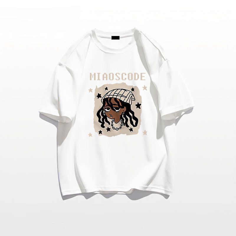 ベストセラーアイテム！ カジュアル 定番シンプル ルーズ プリント全5色 半袖TシャツF-9022