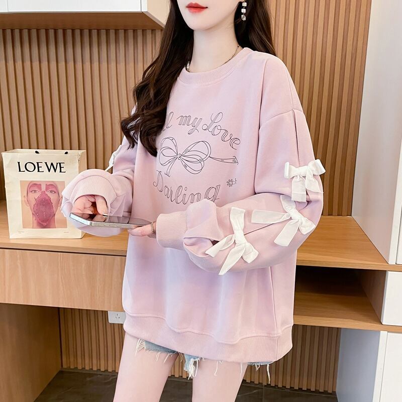 目を奪われる キュート 美人度アップ リボン 全2色 パーカー＜F-9631＞