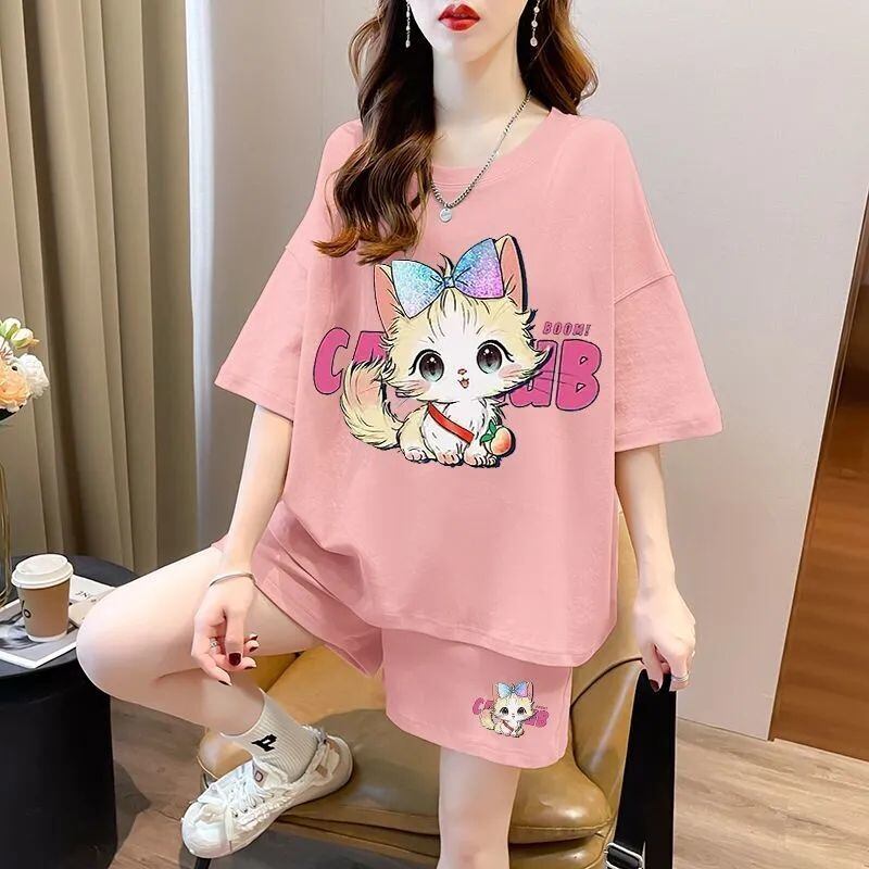 絶対欲しい カジュアル 夏に嬉しい機能付き 半袖Ｔシャツⅹパンツセット全4色<F-11268>