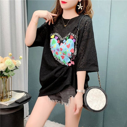 スタイリッシュ   一目惚れ Tシャツ カットソー＜F-3579＞