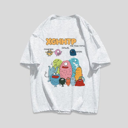 男女兼用 シンプル プリント Tシャツ F-13304