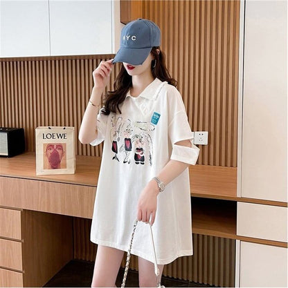 美人度アップ   可愛いウサギちゃん Tシャツ ゆったり半袖 ＜F-2956＞