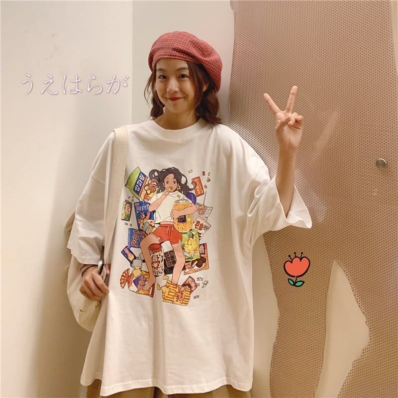 ルーズ   オシャレ度満点 Tシャツ カットソー＜F-3459＞