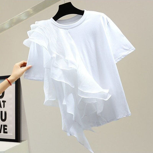 好感度100％ 早い者勝ち 絶対流行 カジュアル 2色選択 Tシャツ<F-11896>