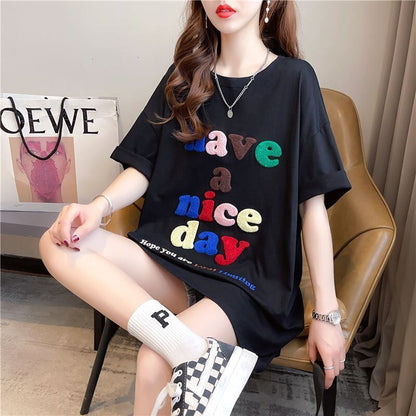 【半額！期間限定！！】今季マストバイ カジュアル 定番シンプル ファッション プリント 半袖Tシャツ<F-8518>