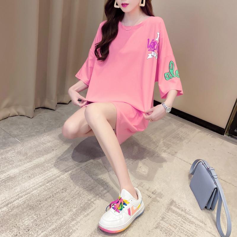 新商品 プリント ファッション ゆったり 全4色 半袖 Tシャツ＜F-11443＞