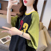 絶対欲しい   数字刺 Tシャツ ゆったり 半袖 ＜F-2896＞