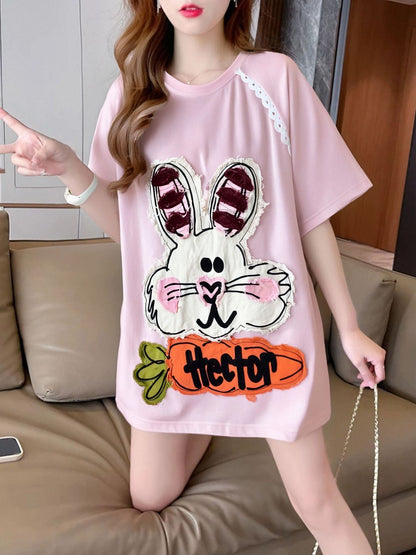 大活躍 好感度UP 海外トレンド カジュアル 全4色 半袖 Tシャツ ＜F-11096＞