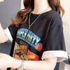 スタイリッシュ プリント 一目惚れ Tシャツ カットソー ワンピース＜F-3575＞