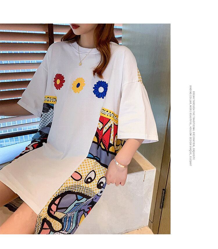大人気ロング丈Tシャツワンピース  2色 ＜F-1160＞