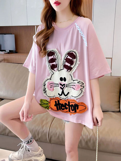 大活躍 好感度UP 海外トレンド カジュアル 全4色 半袖 Tシャツ ＜F-11096＞