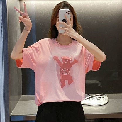 数量限定 ファッション 個性派 半袖Ｔシャツⅹパンツセット全4色F-8783
