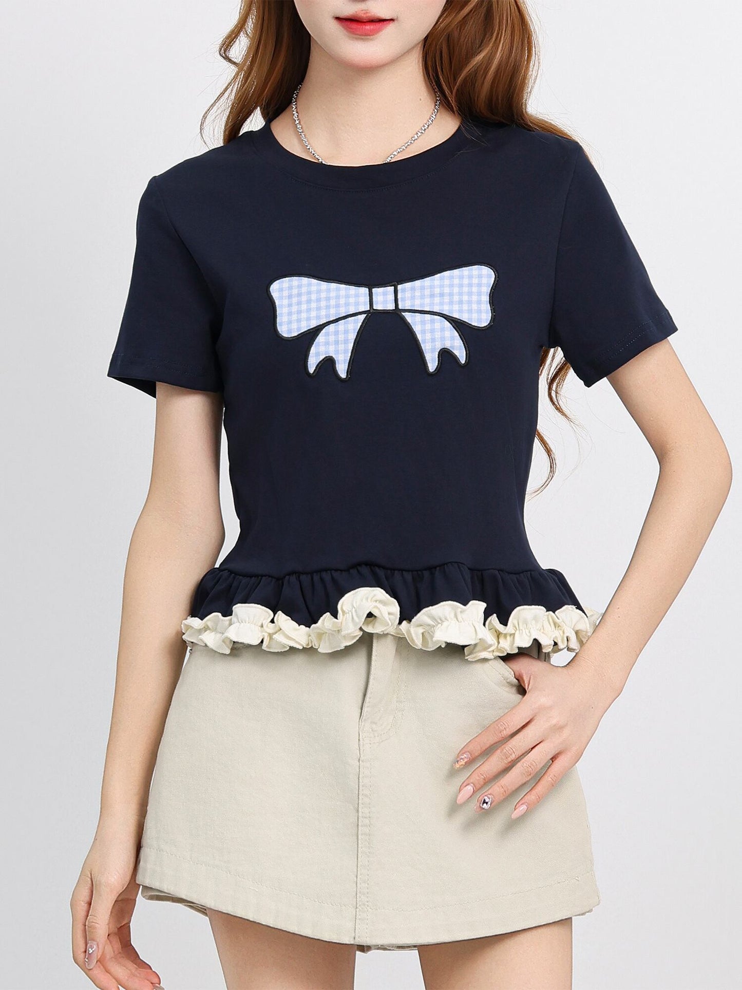 売れ筋 大好評 エレガント 好感度UP カジュアル Tシャツ＜F-12081＞