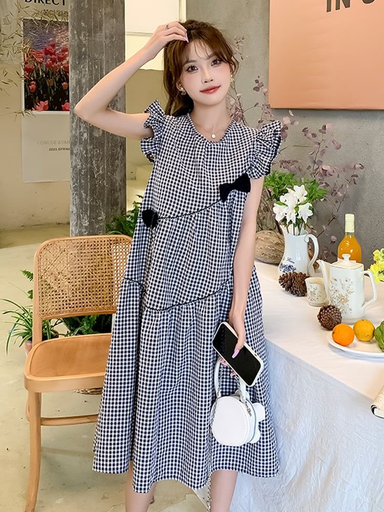 超人気 シンプル 大人可愛い チェック柄 フロックF-8144