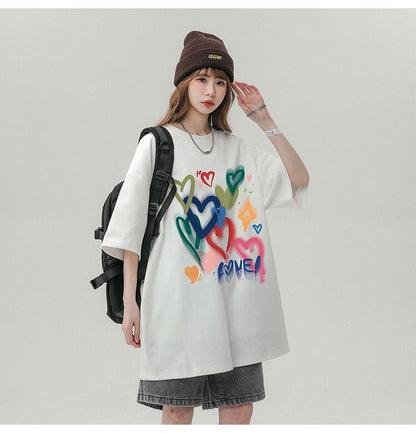 売り切れ必至 プリント ファッション 4色選択 半袖Tシャツ＜F-8594＞