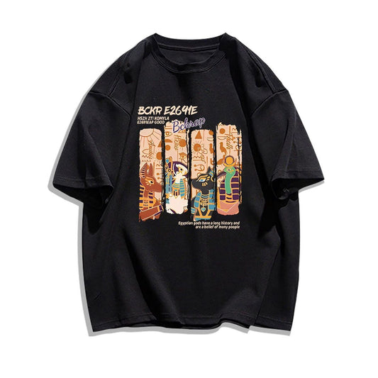 着回し力抜群 アバンギャルド 特別デザイン プリント全5色 半袖Tシャツ<F-8712>