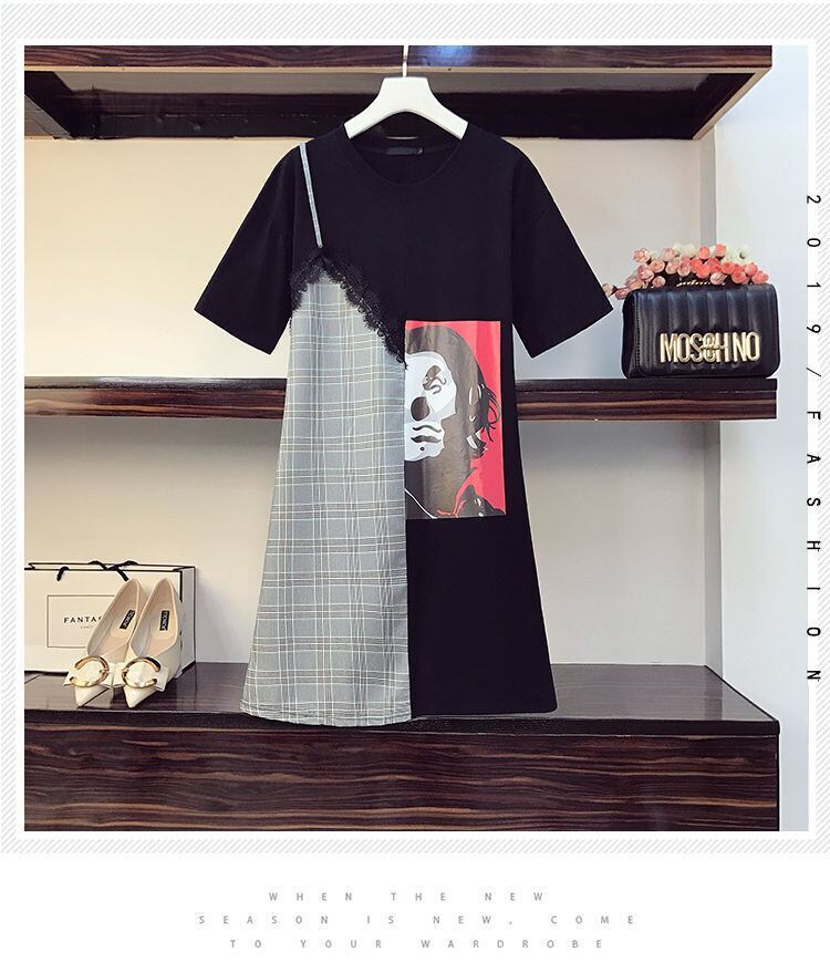 早い者勝ち カジュアル 好感度UP 半袖 Tシャツ ワンピース ＜F-11723＞