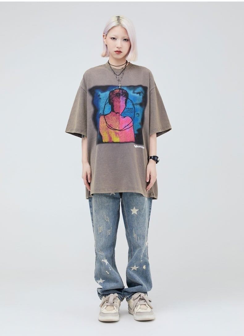 大注目   ストリート系 プリントTシャツ ＜F-2875＞