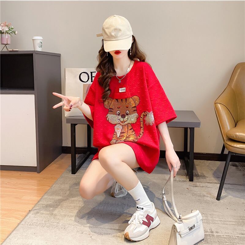 デザイン感   チャーミング Tシャツ カットソー＜F-3401＞