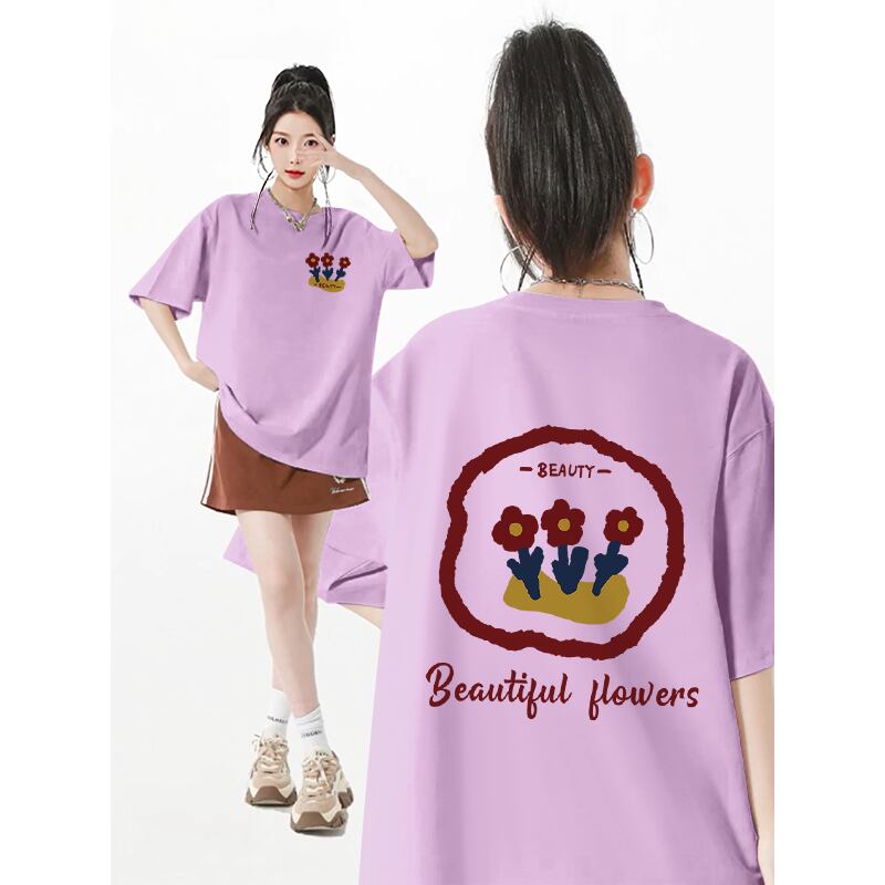 超人気 スウィート カジュアル プリント 全8色 半袖 Tシャツ F-8939