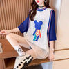 夏新作   ベアー ロングTシャツ ゆったり5分袖 ＜F-2942＞