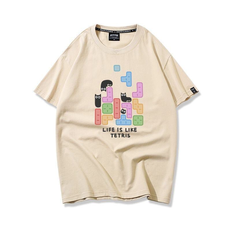 活躍する優秀アイテム 着心地良い カジュアル プリント 全8色 半袖Tシャツ 男女兼用F-9321