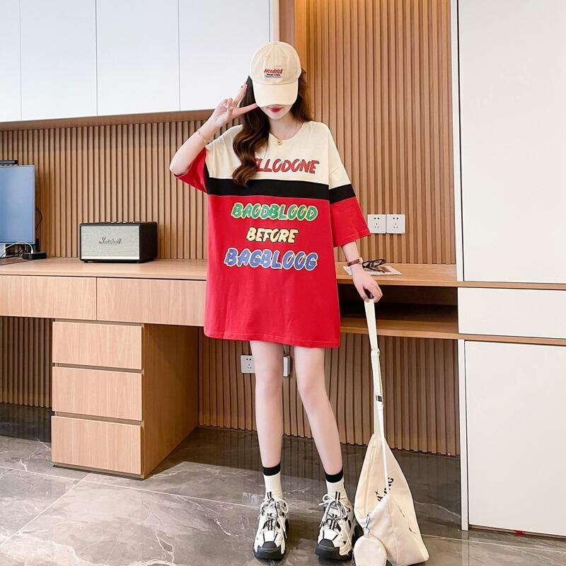 キュート 早い者勝ち 絶対流行 カジュアル 2色選択 Tシャツ<F-11134>