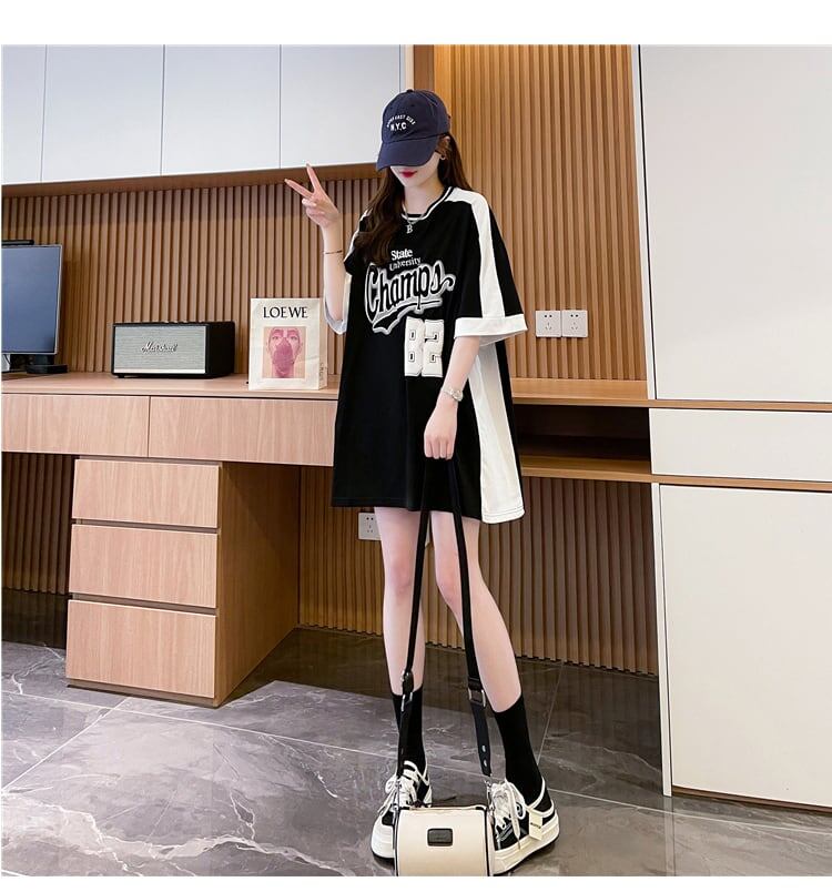 絶対流行 一目惚れ 個性的なデザイン 2色選択可 プリント Tシャツ カットソー＜F-8279＞