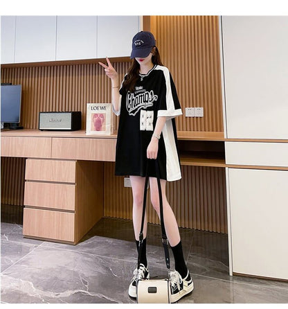 絶対流行 一目惚れ 個性的なデザイン 2色選択可 プリント Tシャツ カットソー＜F-8279＞