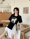 絶対欲しい キュート 超人気 ピンク プリント スパンコール 3色選択 半袖Tシャツ＜F-8570＞