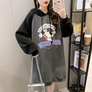 大人気厚手フード付きロングパーカー全3色＜F-4474＞