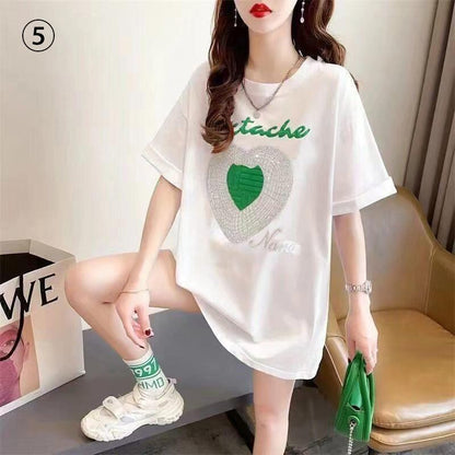 話題沸騰中 ファッション スウィート プリント 半袖TシャツF-8517