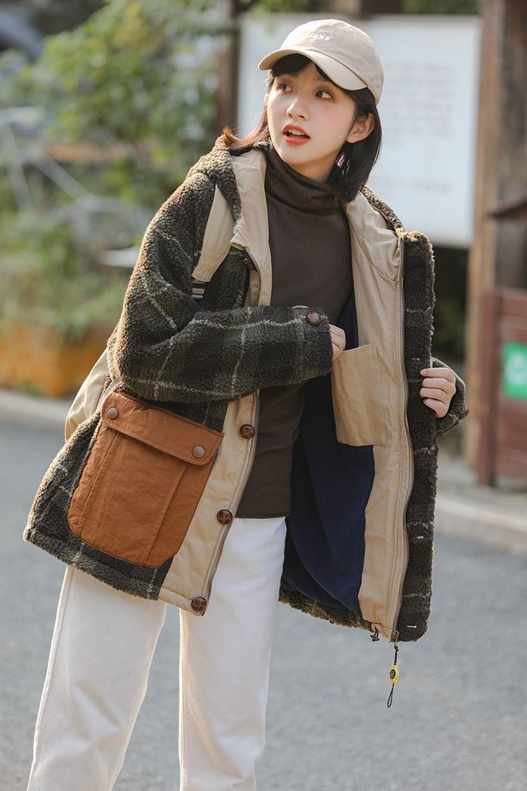ラムスキン   大人可愛い コート<F-6108>