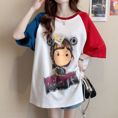売れ筋 絶対流行 早い者勝ち 早い者勝ち カジュアル 2色選択 Tシャツ<F-11142>