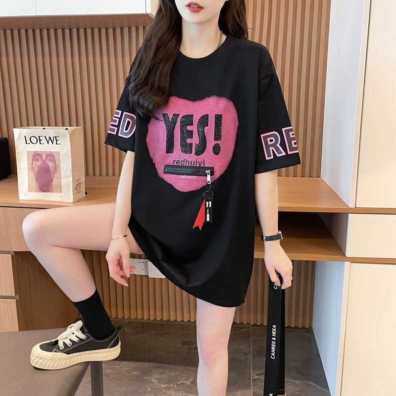 エレガント 早い者勝ち 絶対流行 カジュアル 2色選択 Tシャツ<F-11646>