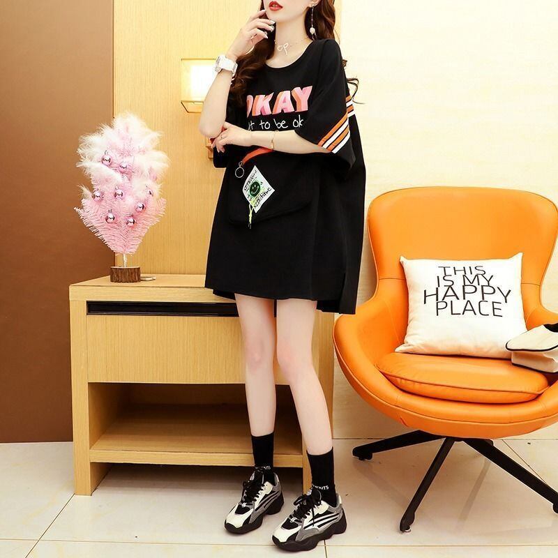 好感度UP ルーズ カジュアル プリント全3色 半袖Tシャツ カットソー ＜F-8607＞