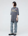 ストリートトレンドのレターファンプリント半袖Tシャツ<F-2906>