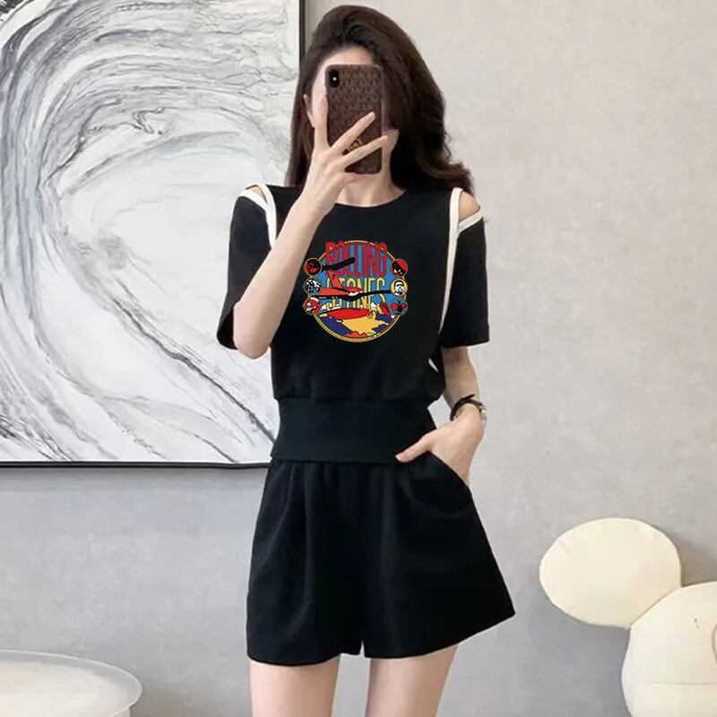 大人可愛い カジュアル 夏に嬉しい機能付き 半袖Ｔシャツⅹパンツセット全4色<F-11194>