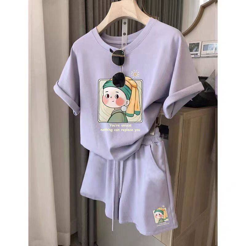大活躍 カジュアル 夏に嬉しい機能付き 半袖Ｔシャツⅹパンツセット全4色<F-9147>