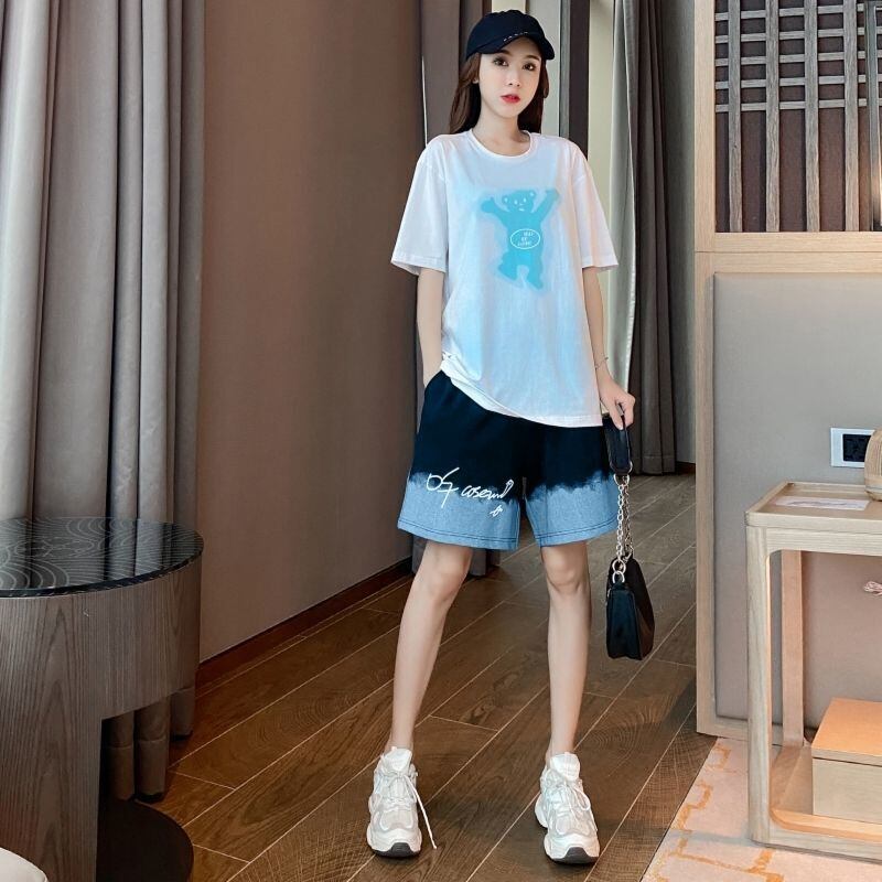 数量限定 ファッション 個性派 半袖Ｔシャツⅹパンツセット全4色F-8783