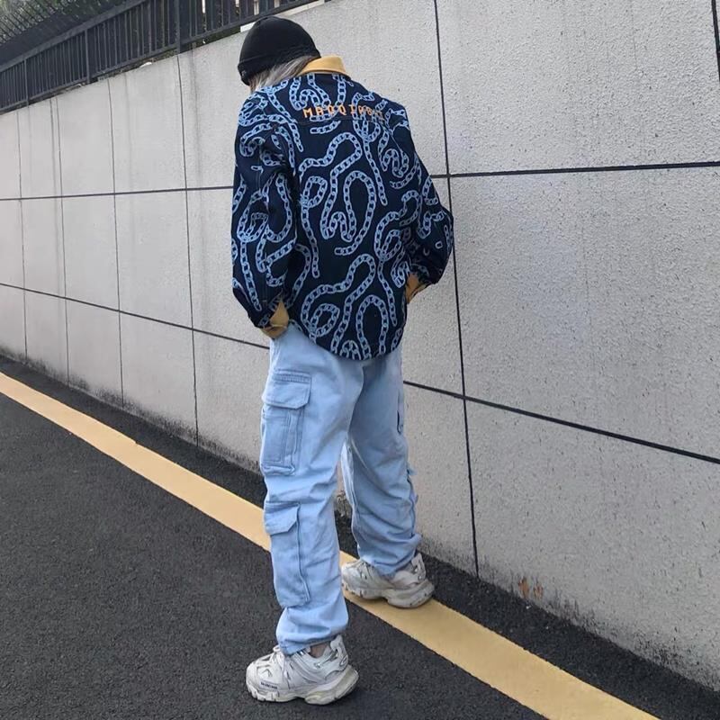 絶対流行 絶対欲しい デザイン性抜群 切り替え デニム ジャケットゆったりコートF-9945