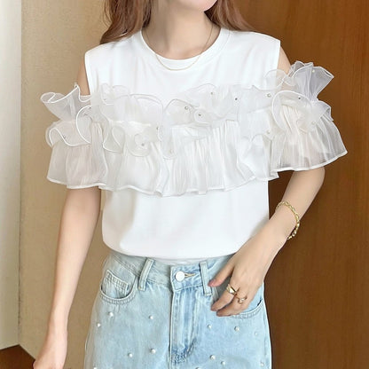 エレガント 大人可愛い ファッション Tシャツ F-13357