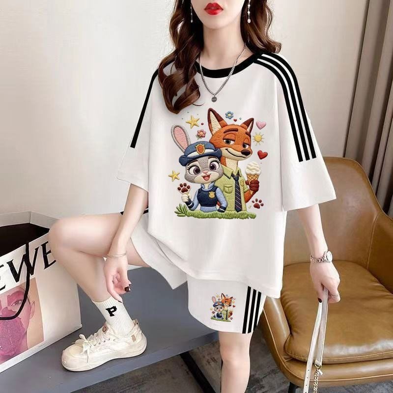 プリント 半袖 Tシャツ＋パンツ セットアップ F-13233