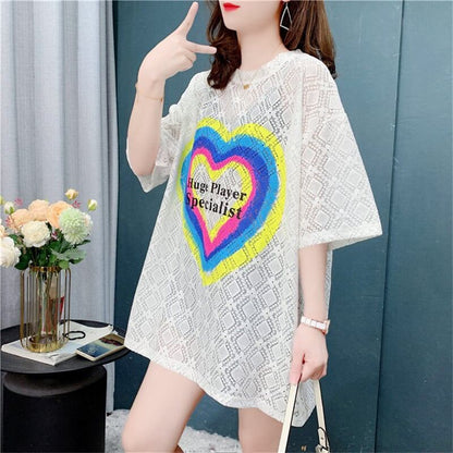 デザイン感   チャーミング Tシャツ カットソー＜F-3115＞