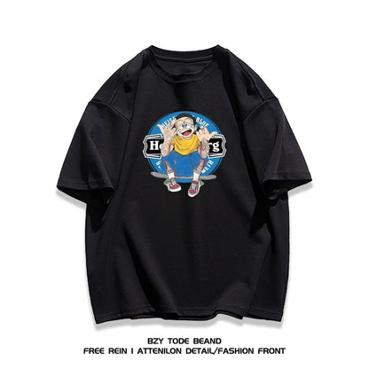 男女兼用 快適 プリント 半袖 Tシャツ F-13288
