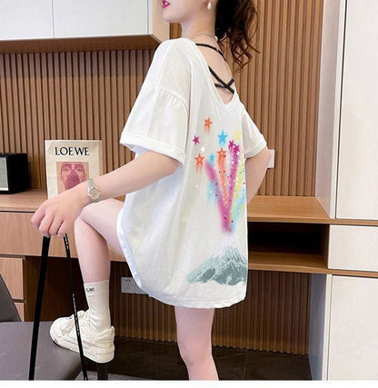 デザイン性と素材感を兼ね備えたゆったり半袖Tシャツ<F-2948>